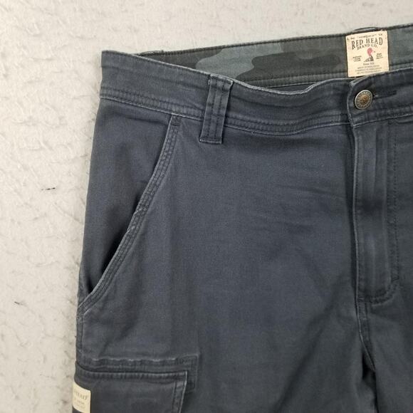RedHead Cargo Shorts Mens 34 Gray Stretch Utility Outdoor Workwear Multi Pocket - Picture 2 of 16